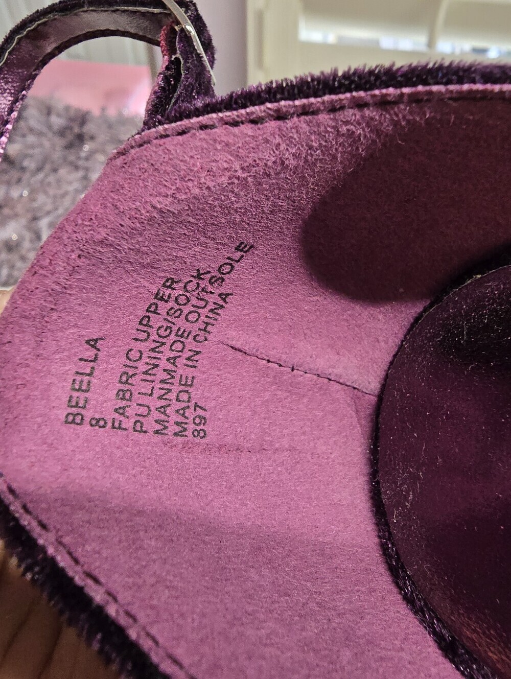 Madden Girl "Beella" Deep Purple Velvet Ankle-Strap Block Heels - Picture 6 of 7